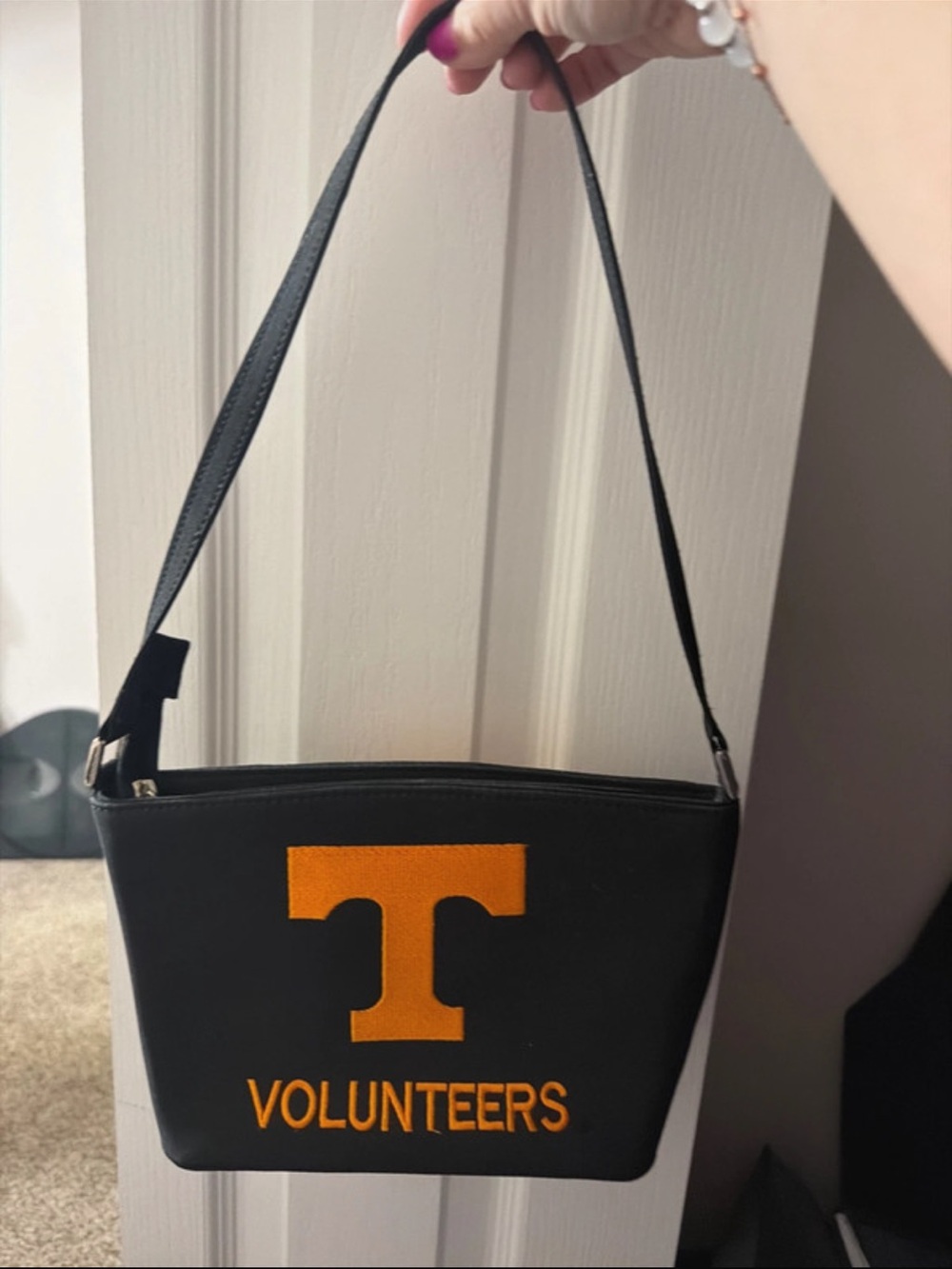 Volunteers Black Shoulder Bag with Orange 'T' Logo
